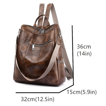 Large Backpack Women's - Leather Multi-Function Capacity