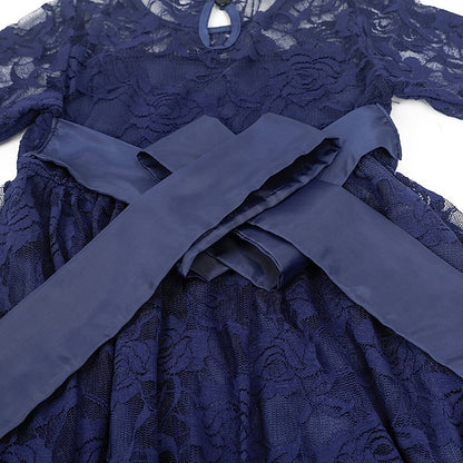 Girls' Solid Kids Colored Flower Long Dress Girl