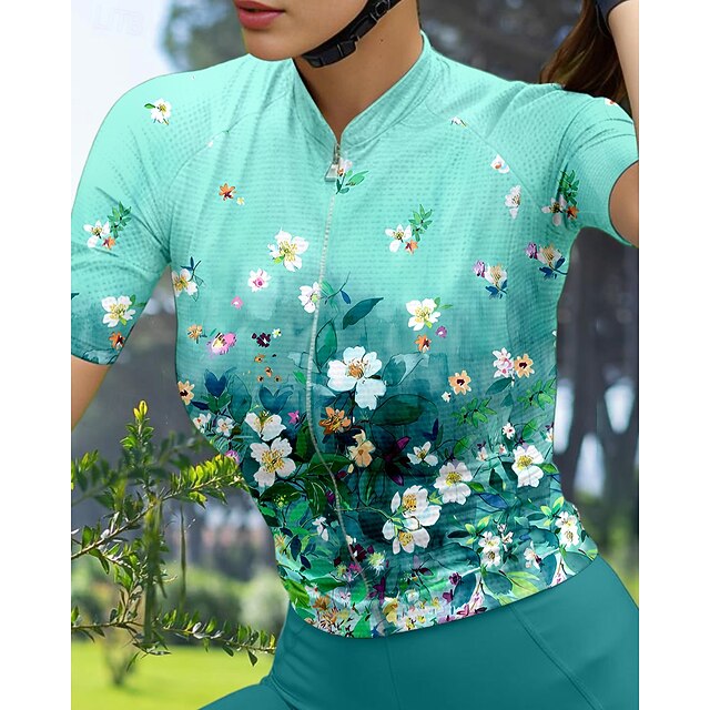 Women's Cycling Jersey Graphic Gradient Floral Botanical
