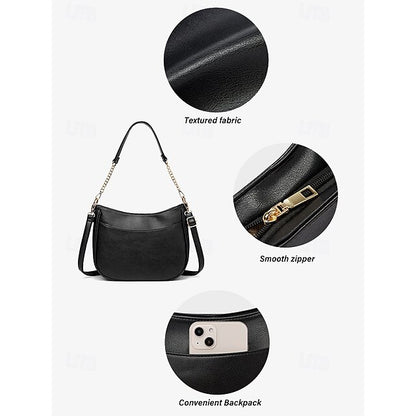 Bag Shoulder Leather Women's Chain Brown Gold Faux with