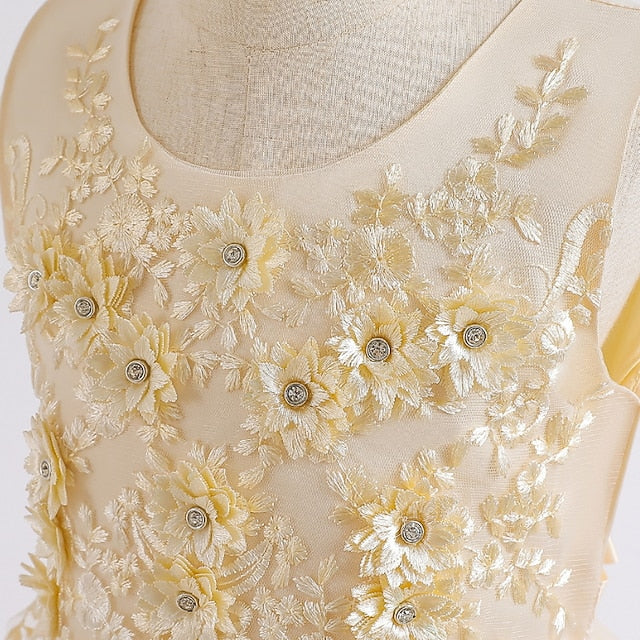 Dress Sleeveless Solid Colored Kids Party Girls' Wedding