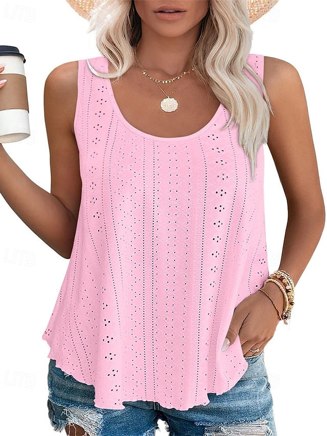 Women's Summer Tops Blouse Eyelet top Dressy Tops Ruched