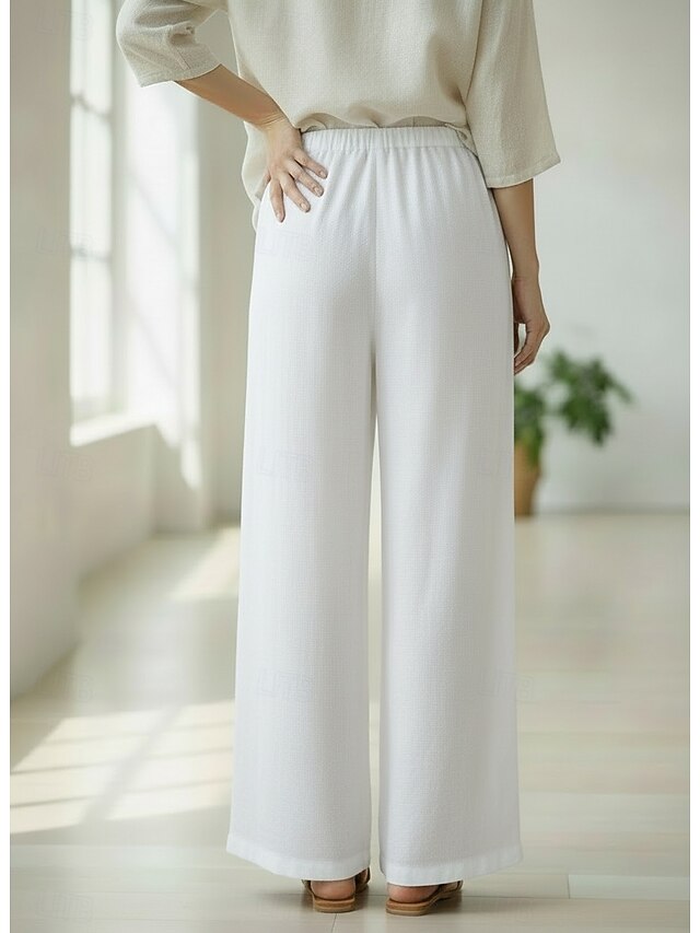 70% Linen Women's Linen Pants Culottes Wide Leg Wide Leg