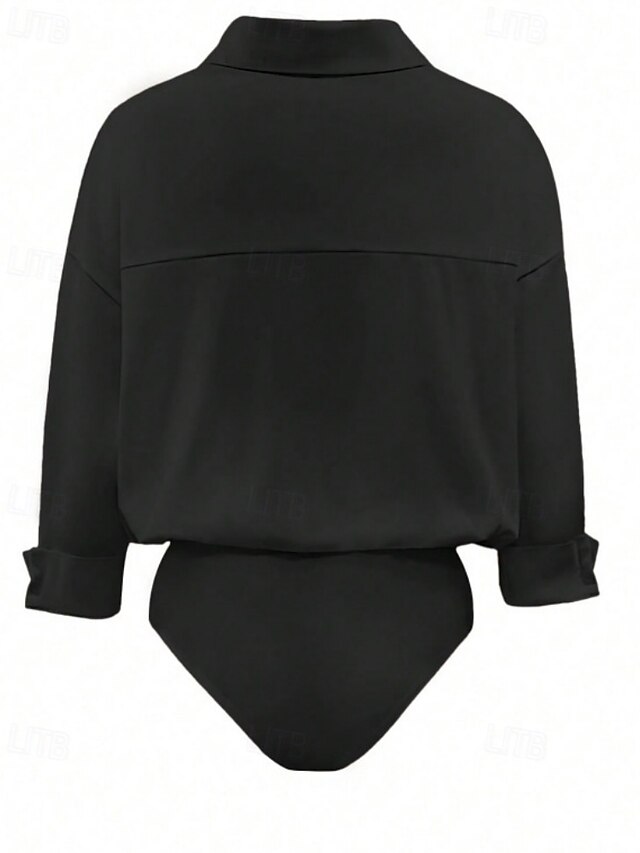 Women's Shirt Blouse Plain Stylish Basic Casual Long Sleeve