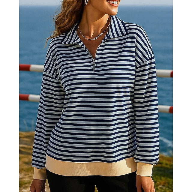 Christmas Women's Pullover Sweatshirt Casual Tops Quarter