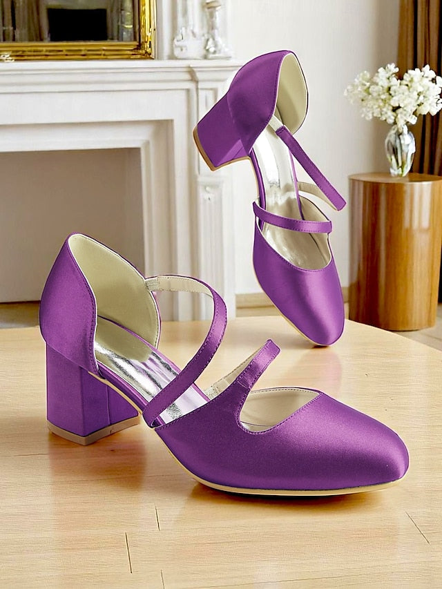 Satin Women's Mary 1950s Heels Jane Elegant Green – Block