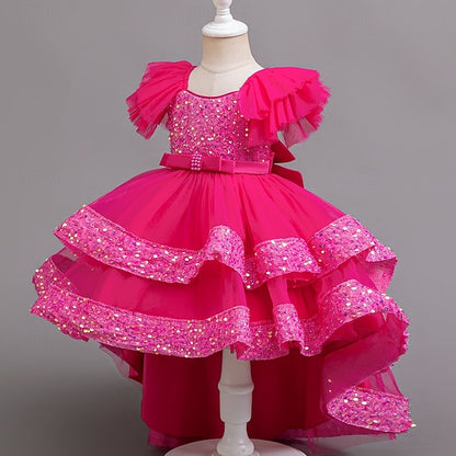 Dress Sleeveless Kids Sequin Special Wedding Girls' Party