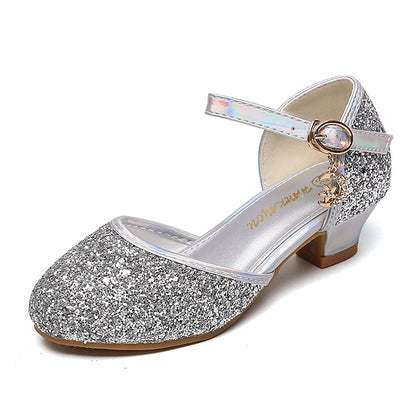 Heels Girls' Party Glitters Princess Little Rubber PU Shoes