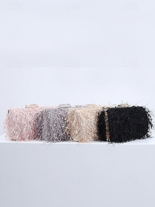 Chain with Strap Women's Feathered Chic Clutch Evening
