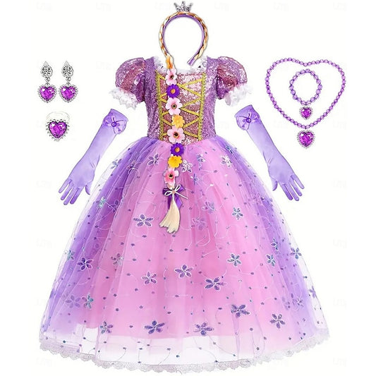 Girl Theme Flower Dress Fairytale Party Sofia Rapunzel Princess