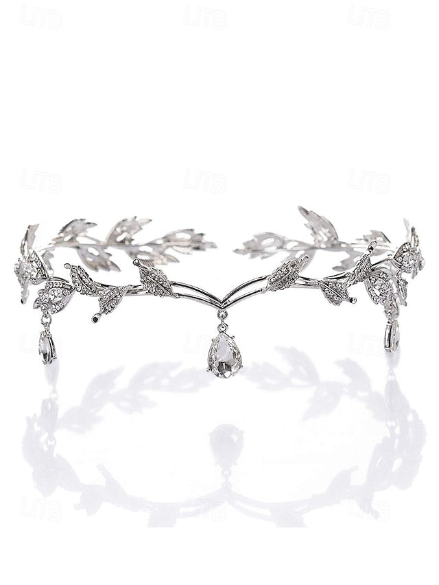 Gold Gemstone with Headpiece Leaf Vintage Blue – Drops