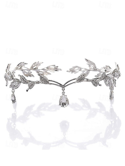 Gold Gemstone with Headpiece Leaf Vintage Blue – Drops