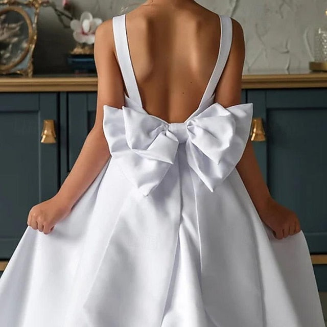 Party Girl Solid Color Dress Girls' Flower Kids