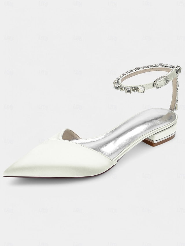 Chic Shoes with – Satin Strap Crystal-Ankle Wedding Black