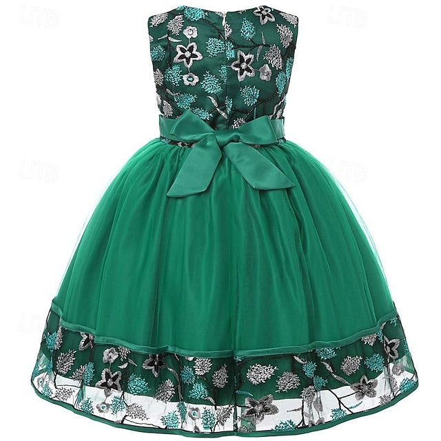 Flower 3D Girl Party Sleeveless Girls' Dress