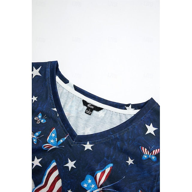 Independence Day Patriotic Shirt Women's T Shirt Flag