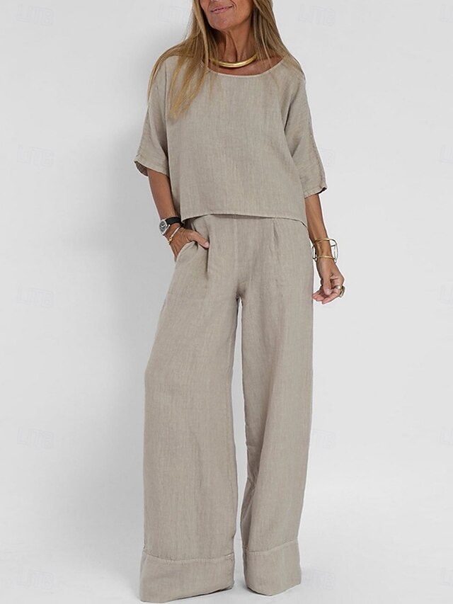 Women's Two Piece Sets Pants Sets Bolero Top Half Sleeve