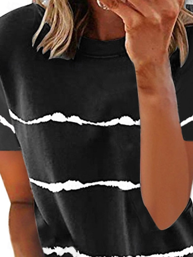 Women's Blouse Pocket Buttons Graphic Stylish Casual Short