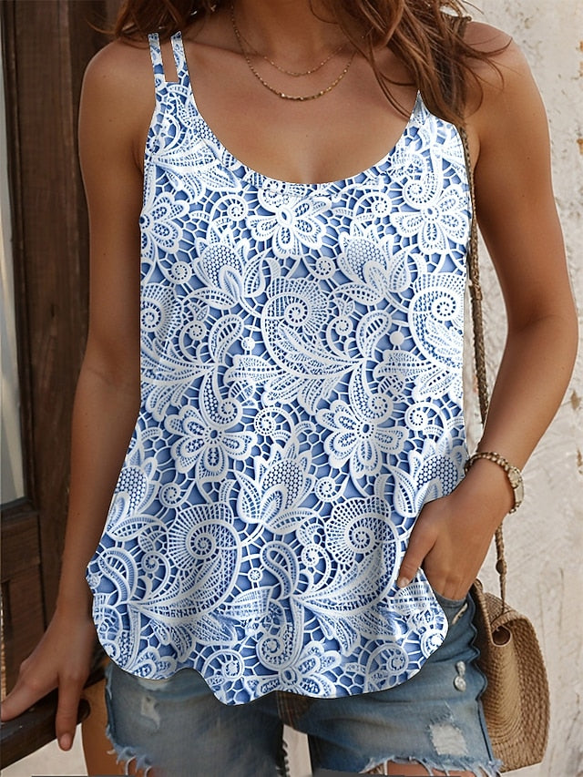Women's Camisole Tank Top Floral Graphic Basic Sleeveless