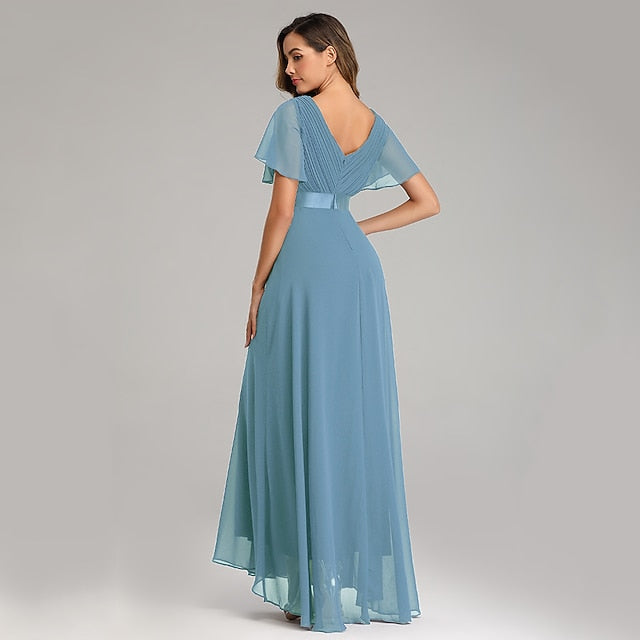 A-Line Ruched Wedding Guest Dress Beach Wedding Elegant Formal