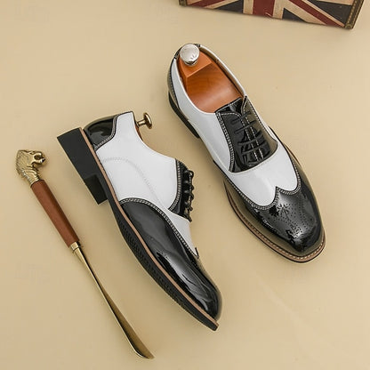 and with Men's Oxford Patent Shoes Gold Leather Black