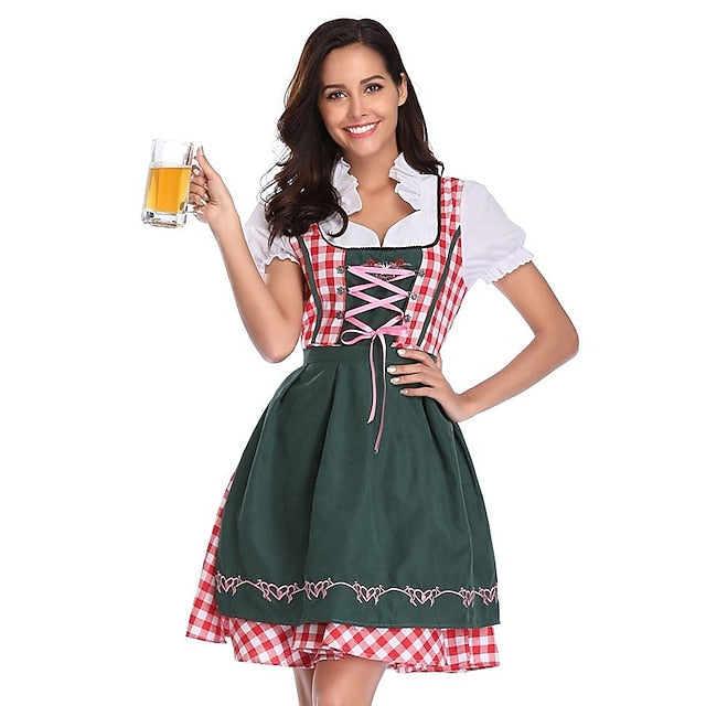 Couples Oktoberfest Beer Costume Blouse Shirt Dirndl Dress