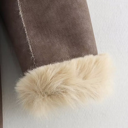 Fur Pocket Warm Coat Women's Comfortable Faux Buttons