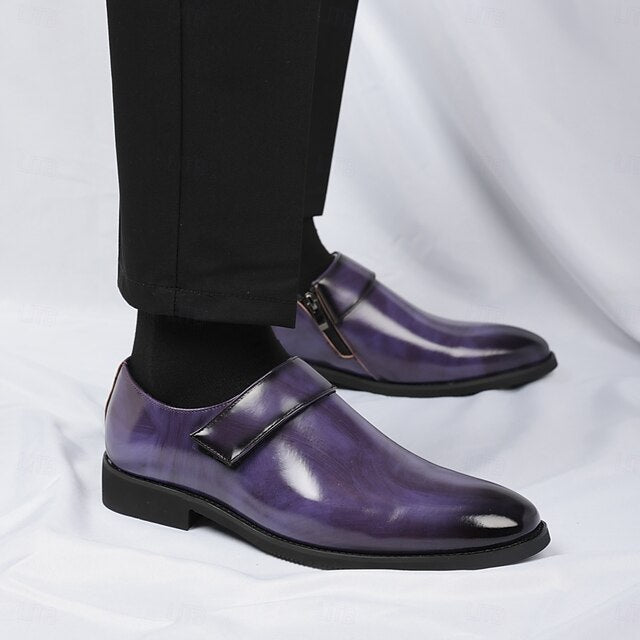 Leather Business Shoes Men's Slip-On Loafers Brown