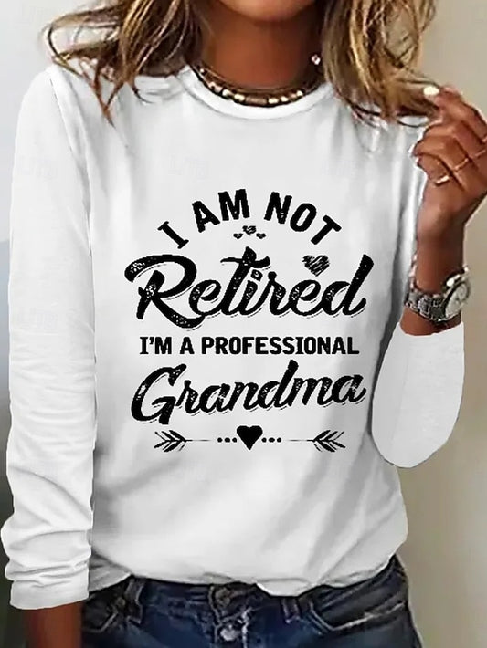 Women's T shirt Long Sleeve Letter Casual Long Sleeve Round