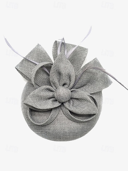 Women's Hat and Bow Accents Green with Feather Fascinator