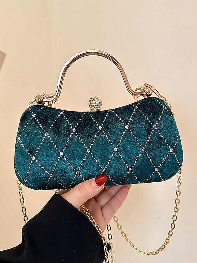 - Accents Quilted Diamond Velvet Women's Purse Evening with