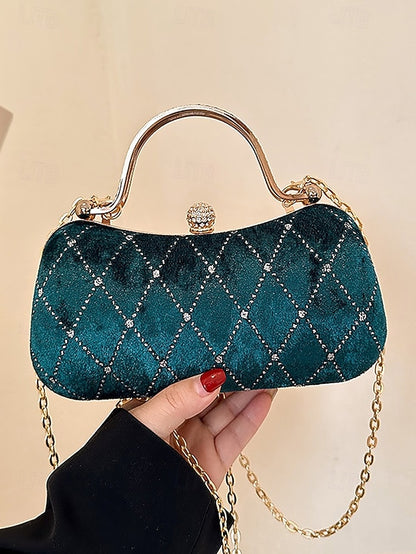 - Accents Quilted Diamond Velvet Women's Purse Evening with