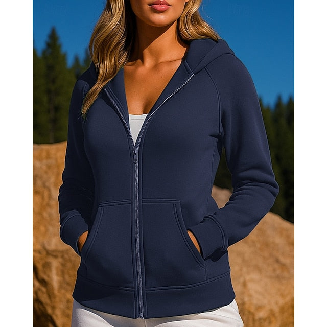 Women's Outdoor Jacket Hooded Sweatshirt Long Sleeve Top