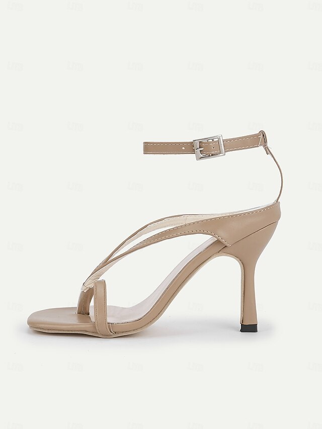 Women's – Strappy Stiletto Elegant White Sandals