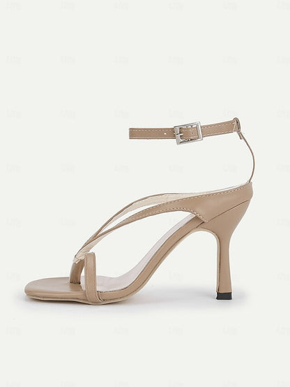 Women's – Strappy Stiletto Elegant White Sandals