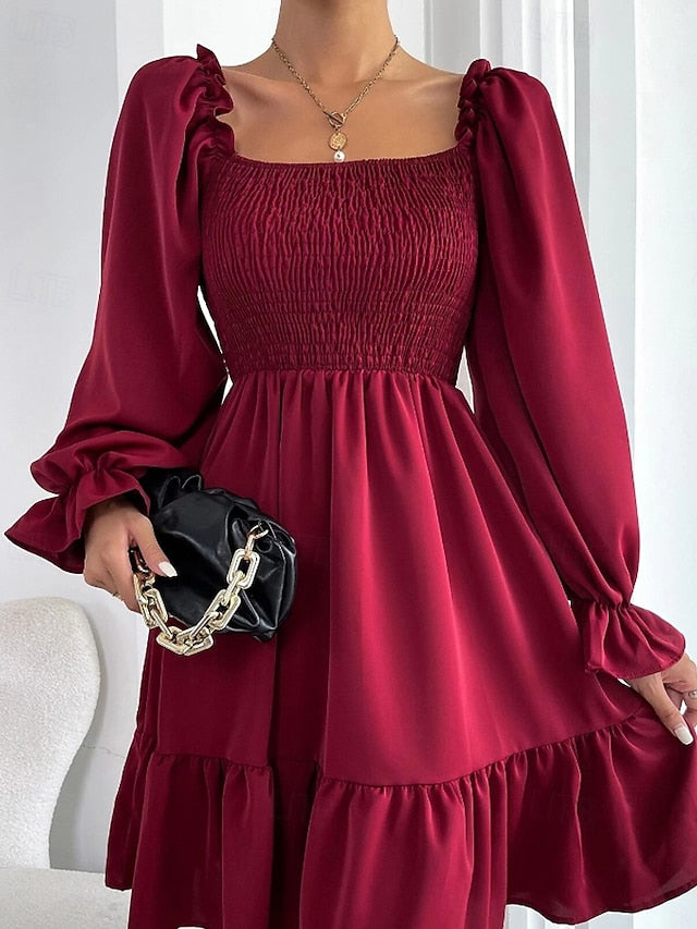 Women's Mini Dress Peplum Dresses Ruched Dress Modern