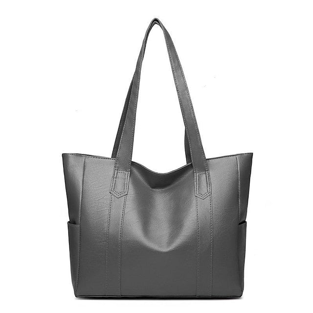 Bag Black – Leather Large Faux Women's Tote Stylish