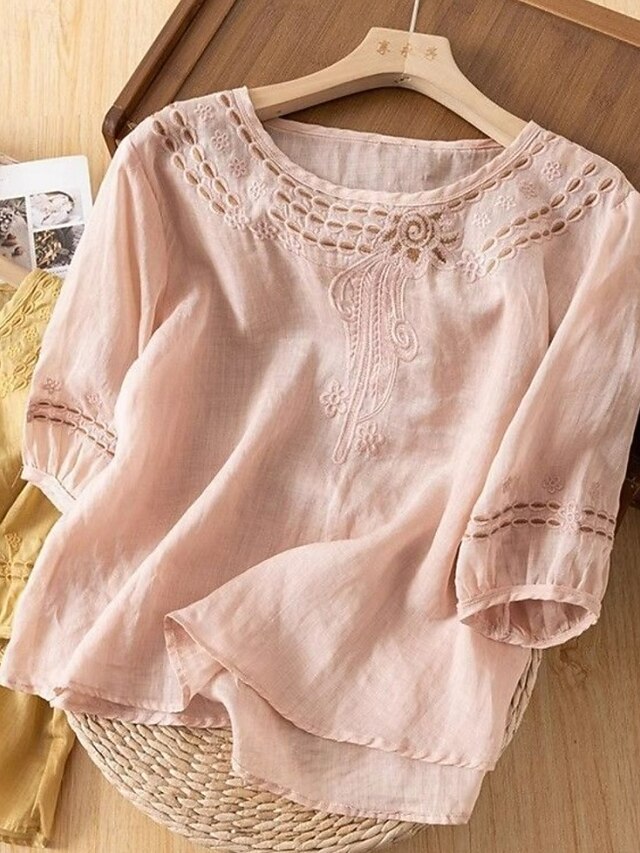 Women's Blouse Lace Tops Lace Plain Stylish Classic Modern