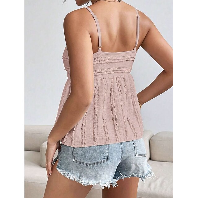 Women's Camisole Tank Top Ruched Solid Color Daily Stylish