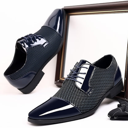 Black Lace-Up Shoes Patent Men's Formal Faux Leather