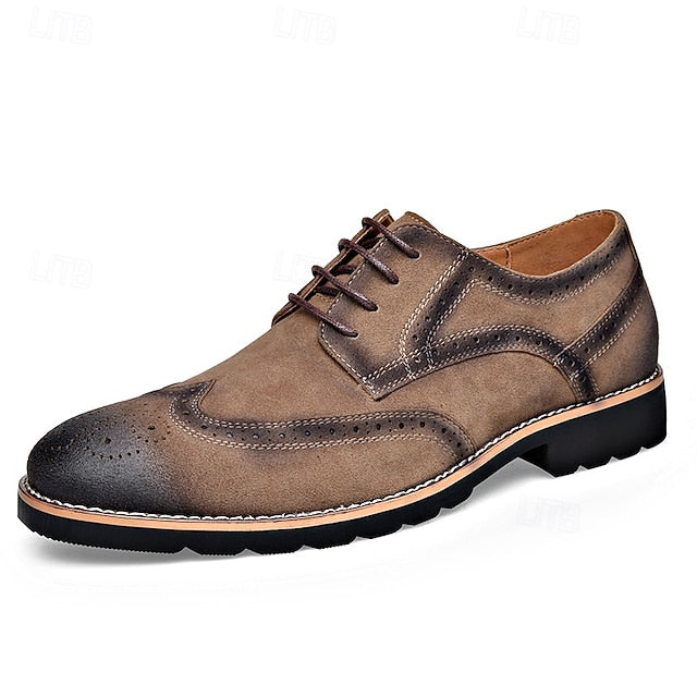 Brown Lace-Up Shoes – Derby Men's Brogue Vintage