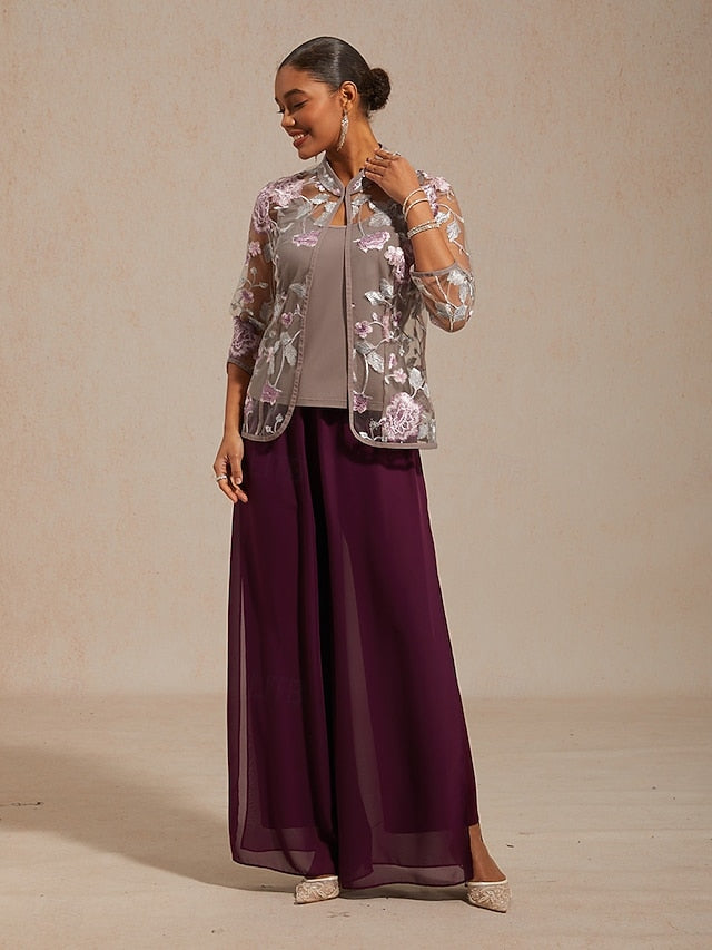 Women's Dressy Tops Floral Paisley Embroidered Elegant 3/4