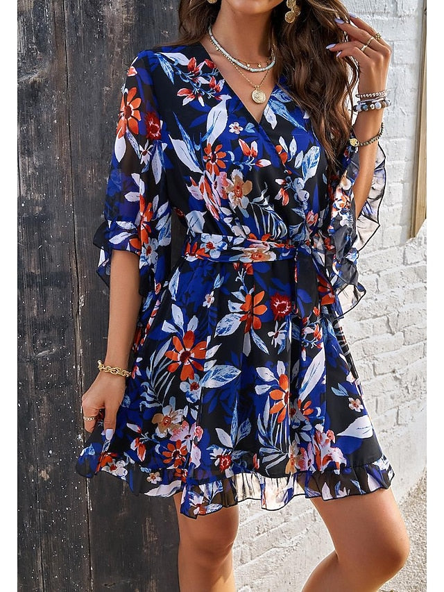 Women's Casual Dress Sheath Dress Sundress Rose 3D Print