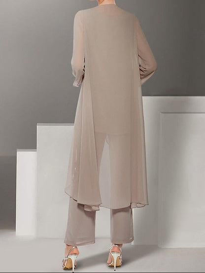 the Mother Dress Elegant Beach Wedding 3 Pantsuit of Piece Bride