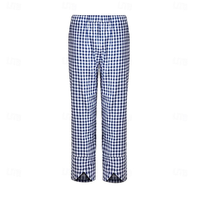 Women's Pants Trousers Casual Daily Ankle-Length Plaid Side