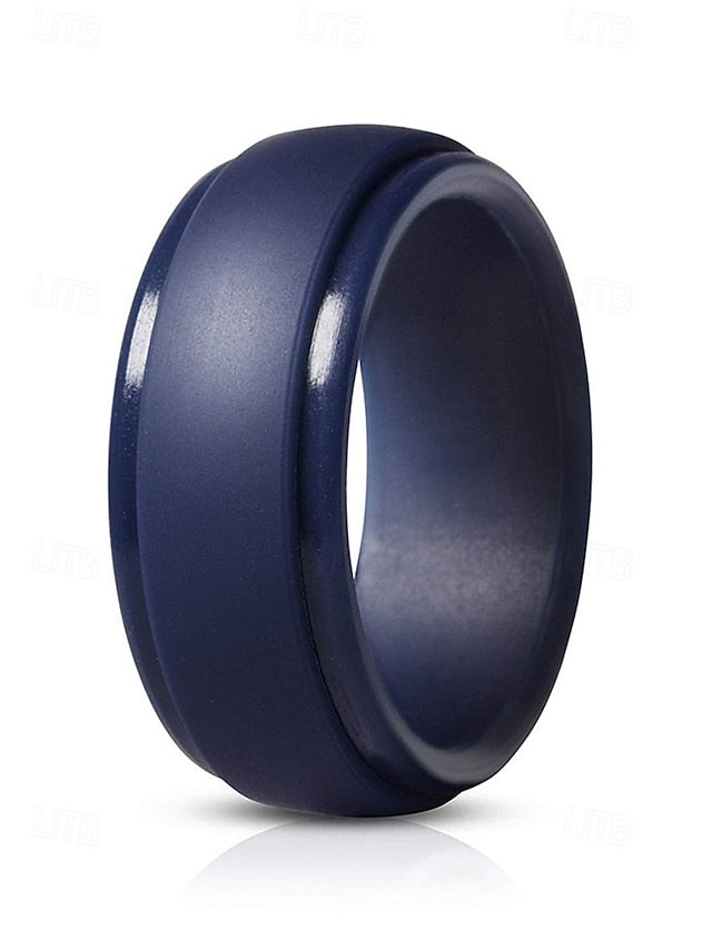for Comfortable Silicone Durable Ring Men Black – Matte