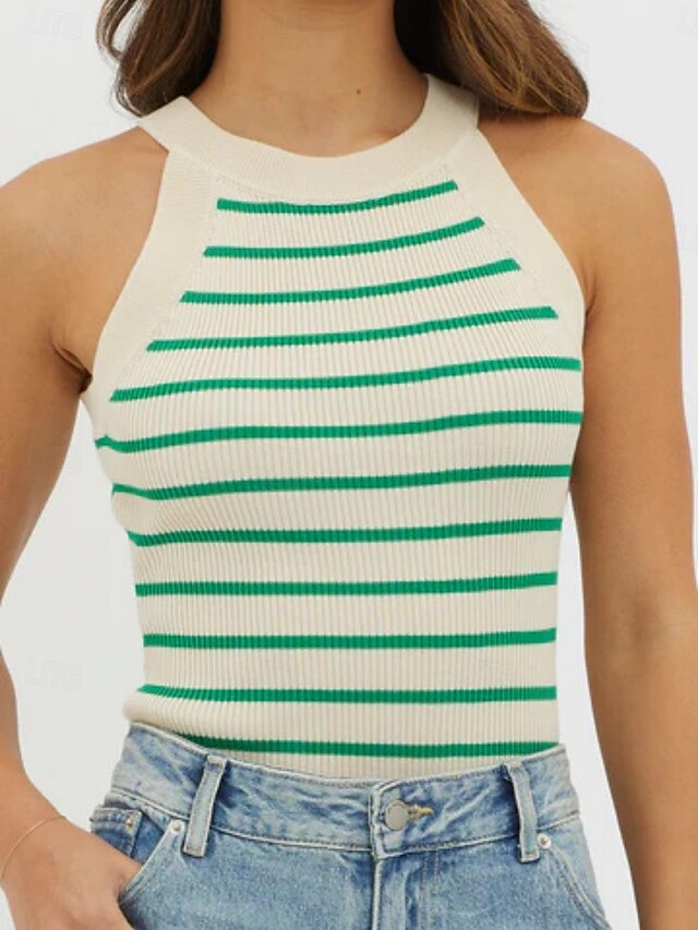 Women's Tank Top Striped Fashion Stylish Classic Sleeveless