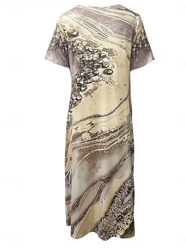 Women's Midi Dress T Shirt Dress Tee Dress A Line Dress