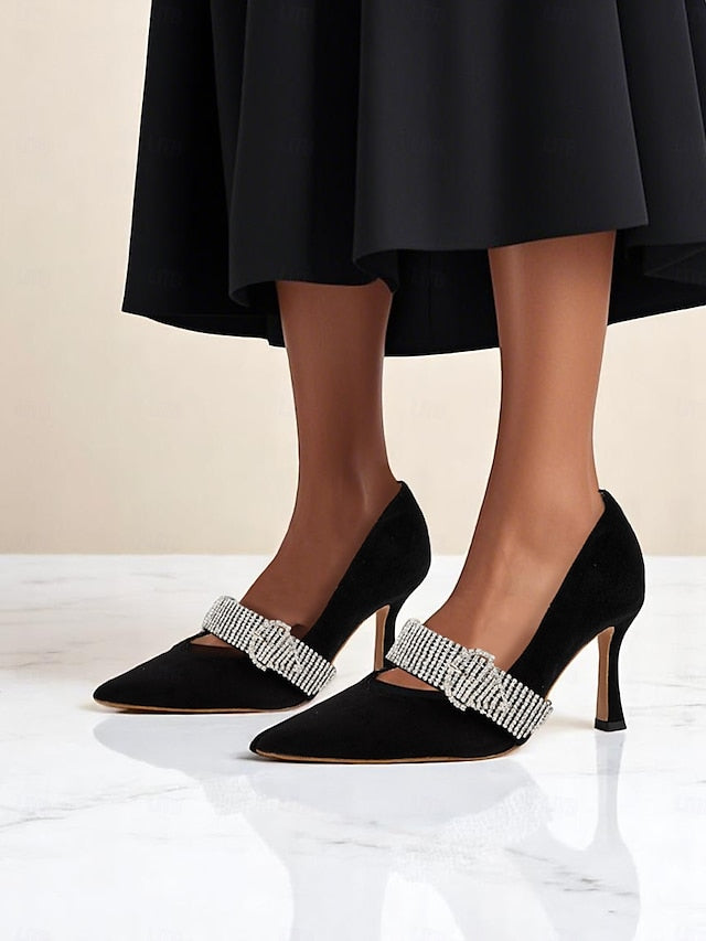 with Slingback Women's Pumps Rhinestone-Embellished