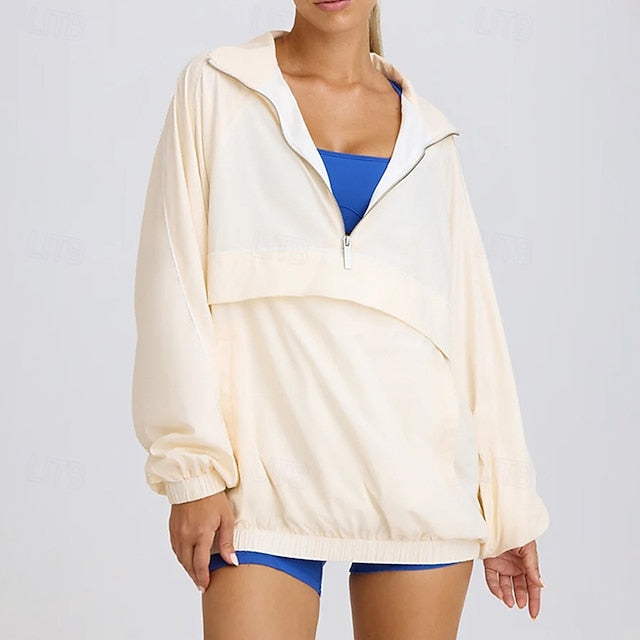 Women's Sport Jacket Half Zip with Pockets Long Sleeve Top